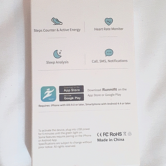 Fitness Tracker with runmifit app Dark purple adjustable band, has many uses - Picture 2 of 5